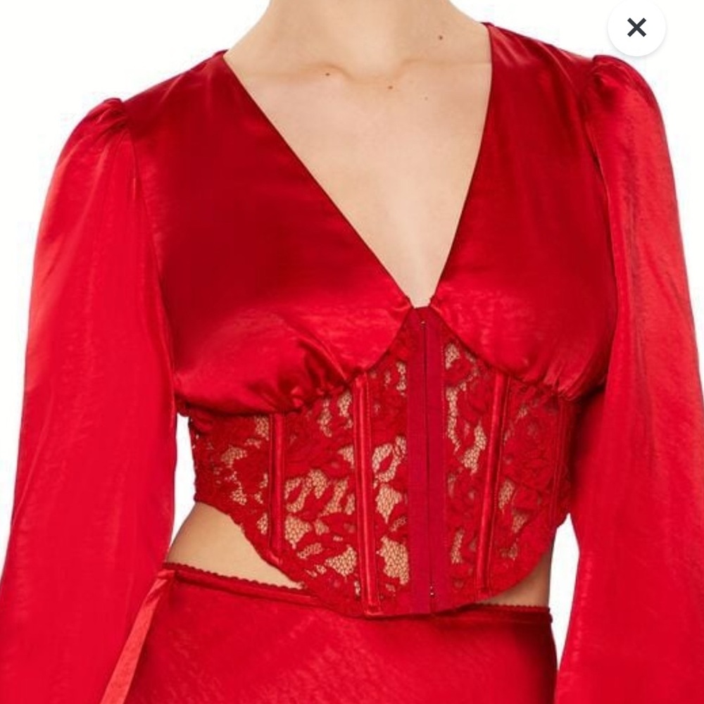 Red Lace Corset Top